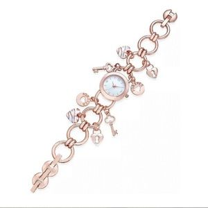 Charter Club Women's Gold-Tone Key Charm Bracelet Watch 26mm, Created for Macy's